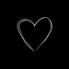 smoke in heart shape spreading on dark background