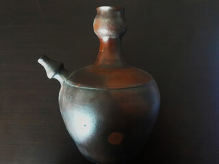 Traditional water jar from clay usually called kendi in indonesia