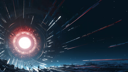 Fototapeta premium Technological radial lines