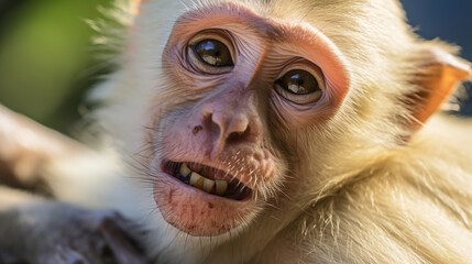 Close-up of a wild capuchin monkey