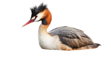 Obraz premium Close up of a bird with intricate feathers on a white backdrop
