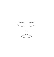 face of a person line drawing on white background 