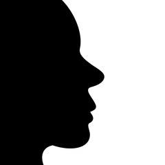 Two faces silhouette black and white illustration, people 