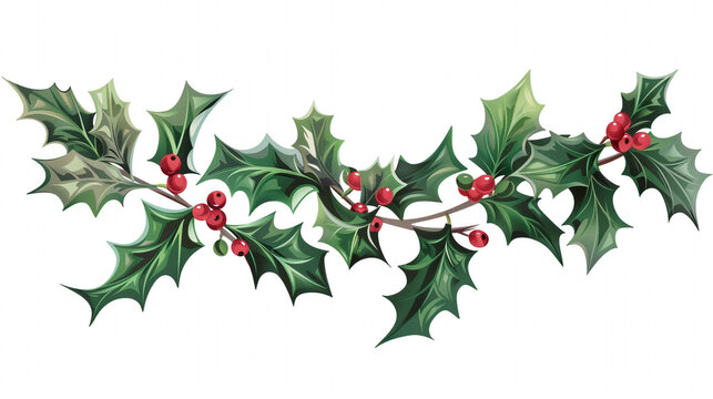 Christmas holly leaves