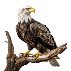 Bald Eagle on a Branch isolated on transparent background