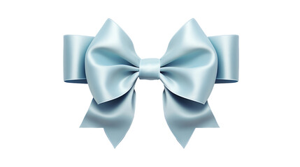 Blue gift bow ribbon isolated on transparent background