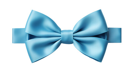 Blue ribbon bow isolated on transparent background