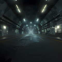 tunnel in the night. Generative AI