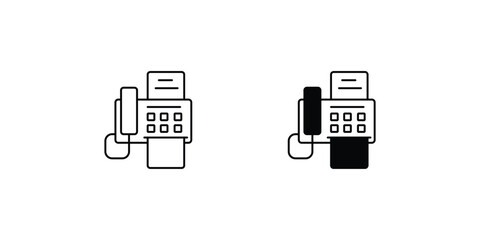 fax machine icon with white background vector stock illustration - obrazy, fototapety, plakaty