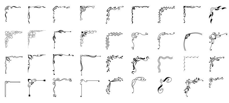 Vector Exquisite Ornamental Corners Designs elements.