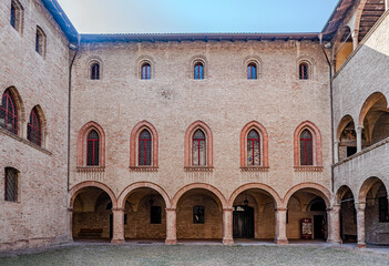 Fototapeta na wymiar Courtyard of the Medieval castle 