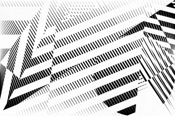 black and white halftone lines background, creative geometric dynamic pattern, vector texture
