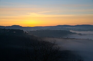 Fototapeta na wymiar Sunset Over Umbria, Italy March 2024