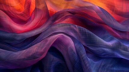 A close up of a colorful fabric with waves and swirls, AI - obrazy, fototapety, plakaty