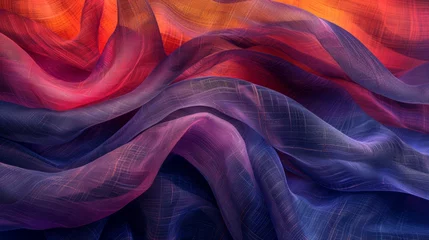 Foto op Canvas A close up of a colorful fabric with waves and swirls, AI © starush