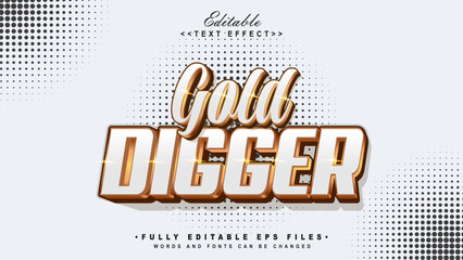 editable gold digger text effect.typhography logo © dario16