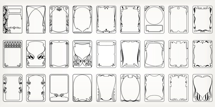 Frames in art nouveau style for decoration and design