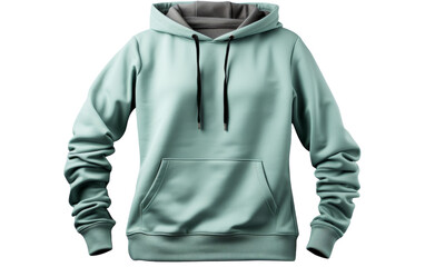 A light green sweatshirt with a hoodie flutters gently in the wind