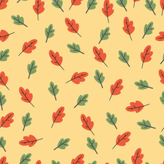 seamless pattern with autumn leaves
