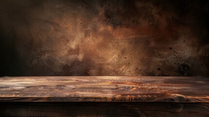 Wooden table with a rich deep color - obrazy, fototapety, plakaty