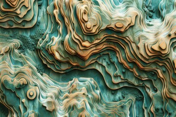 Aerial topographic map pattern, detailing the varied terrains of Wildlands from mountains to jungles and deserts, with elevation lines and waypoints created with Generative AI Technology