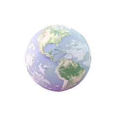 Blue and green globe on Transparent Background