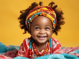 Little Girl Smiling in Colorful Headband