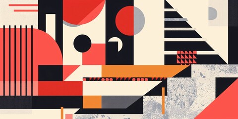 A contemporary, artistic poster design with abstract and geometric elements perfect for website and album cover art.