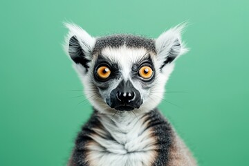 Naklejka premium Close Up of Small Lemur With Blurry Background