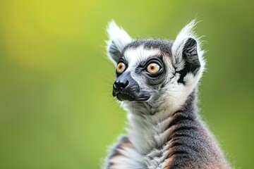 Obraz premium Close Up of Small Lemur With Blurry Background