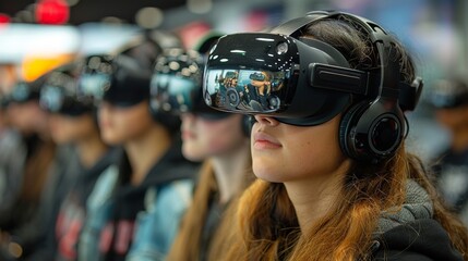 Teenagers delve into the exciting realm of virtual reality, where gaming meets innovation, offering an immersive escape and endless possibilities.
