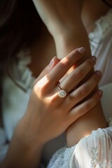 Close Up of Person Wearing Diamond Ring