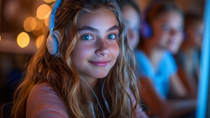 Fototapeta premium Join our teenage hosts as they share insights, reviews, and interviews, delivering the scoop on everything tech and gaming in their signature energetic podcast. 