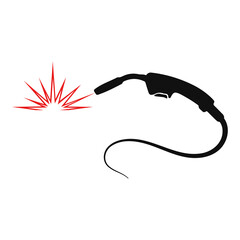 Simple symbol of electric welding machine