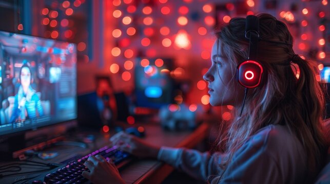 Adolescent gamers navigating the intricate landscapes of cyberspace, fueled by adrenaline and pixelated victories. Their online presence shines as they share their gaming escapades.
