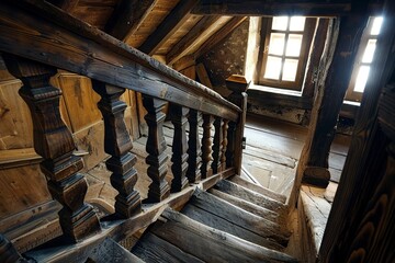 Wooden Stairs Leading to Doorway