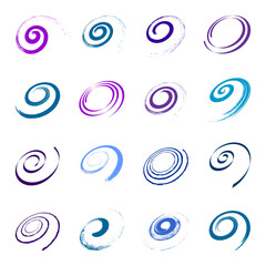 Set of Spiral Design Elements. Abstract Swirl Icons. - 774798728