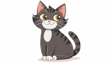 Cat Cute cartoon illustration on white background Vect