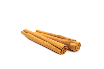 Ceylon cinnamon.Cinnamon sticks isolated on white background. Cinnamon roll and powder. Spicy spice...