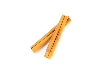 Ceylon cinnamon.Cinnamon sticks isolated on white background. Cinnamon roll and powder. Spicy spice for baking, desserts and drinks. Fragrant ground cinnamon. Close-up. Place for text. copy space