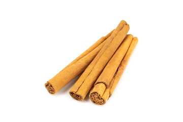 Ceylon cinnamon.Cinnamon sticks isolated on white background. Cinnamon roll and powder. Spicy spice for baking, desserts and drinks. Fragrant ground cinnamon. Close-up. Place for text. copy space