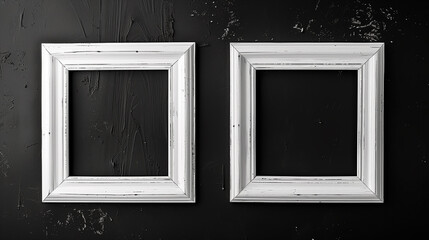 white frame on a black background