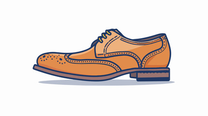 Color dotted line icon leather shoes flat vector isolated