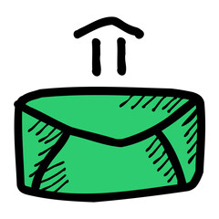 sending message of customer service and support doodle icon