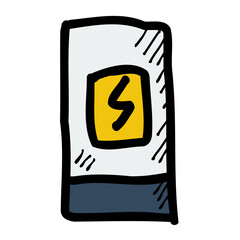 smartphone energy of customer service and support doodle icon