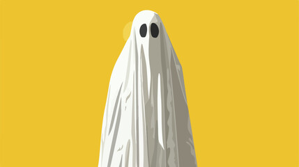 Creepy ghost. Person covered with white sheet
