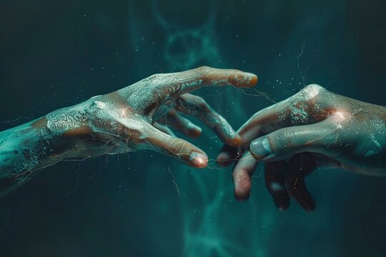 Two Hands Reaching for Each Other