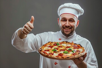 Chef Holding Pizza