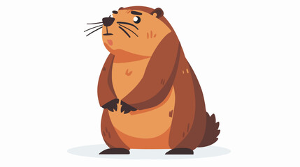 Cute Groundhog illustration happy groundhog day flat v
