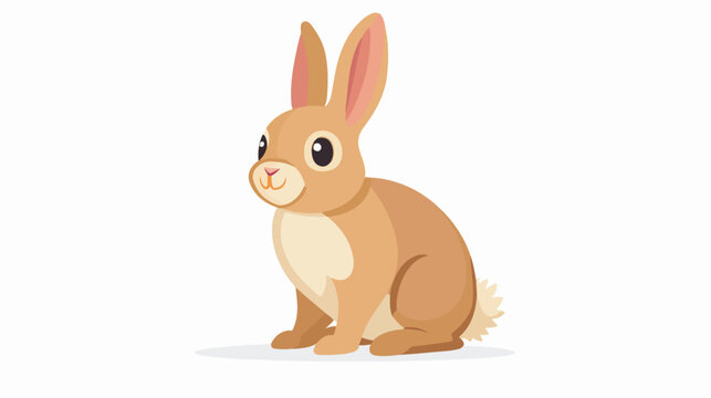 Cute little rabbit character flat vector isolated on white